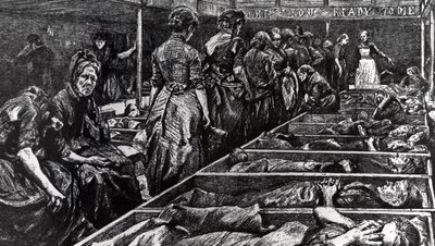 救世軍の女性の避難所、「グラフィック」のイラスト、1892年2月27日 作： Charles Paul Renouard